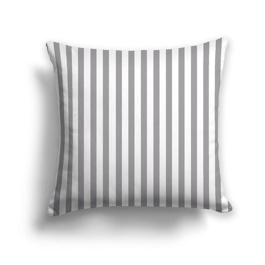 Off-White Cotton Canvas Cushion Covers with Thin Grey Bars on Front, CACU-1203-241