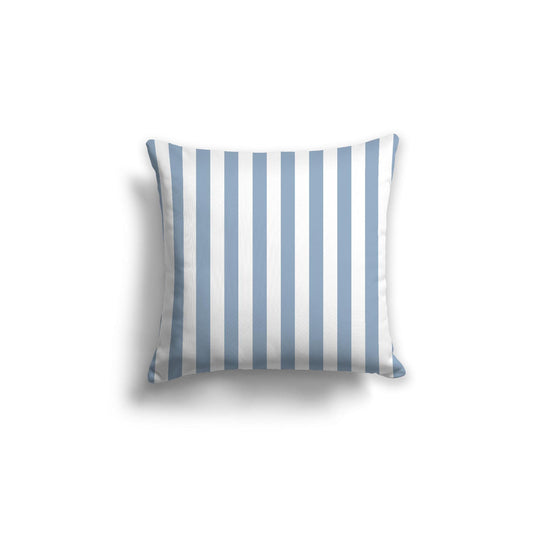 Off-White Cotton Canvas Cushion Covers with Blue Bars on Front, CACU-1231-051
