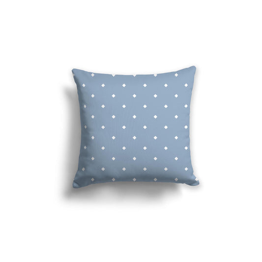 Blue Cotton Canvas Cushion Covers with Off-White Diamonds on Front, CACU-1231-102