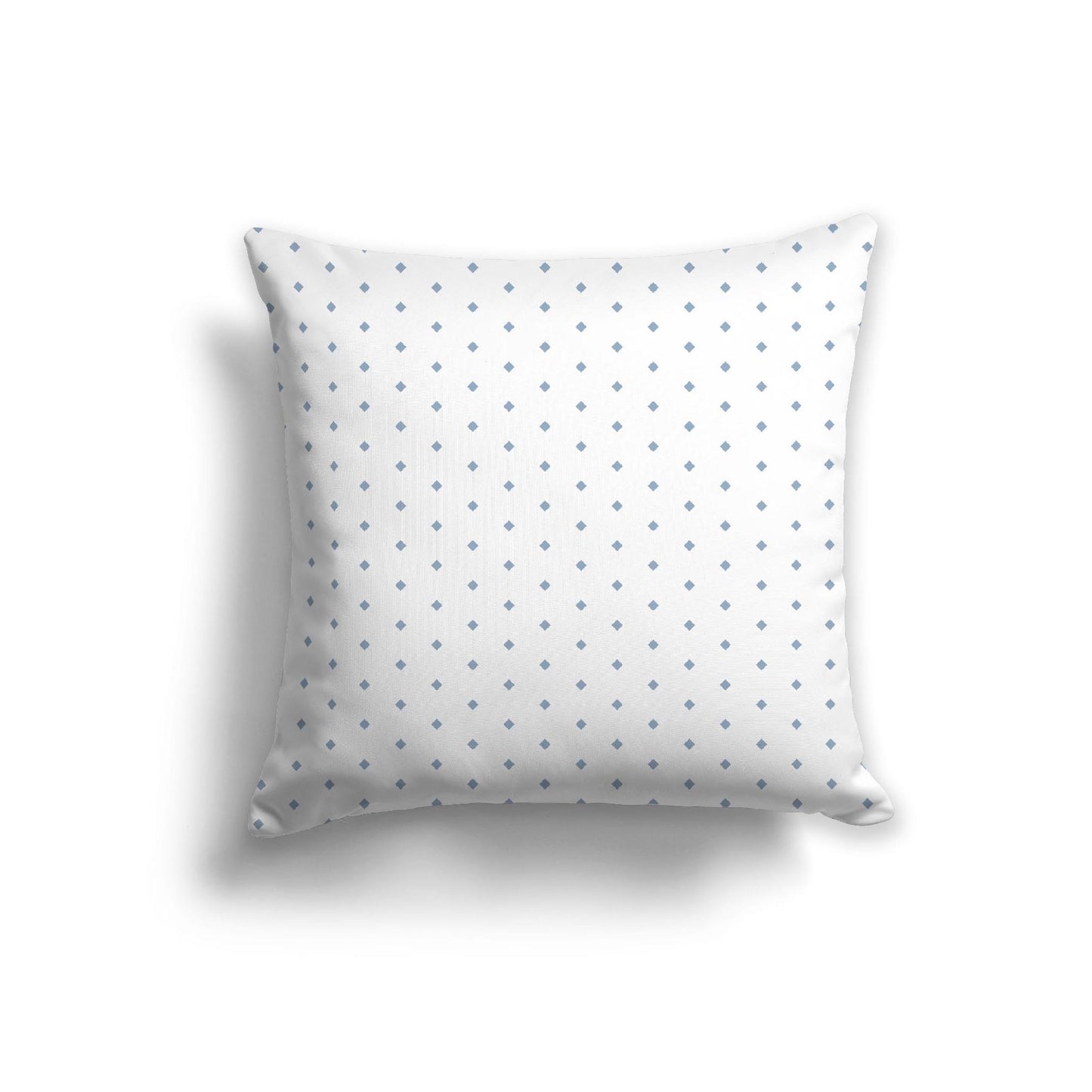 Off-White Cotton Canvas Cushion Covers with Fine Blue Diamonds on Front, CACU-1231-111