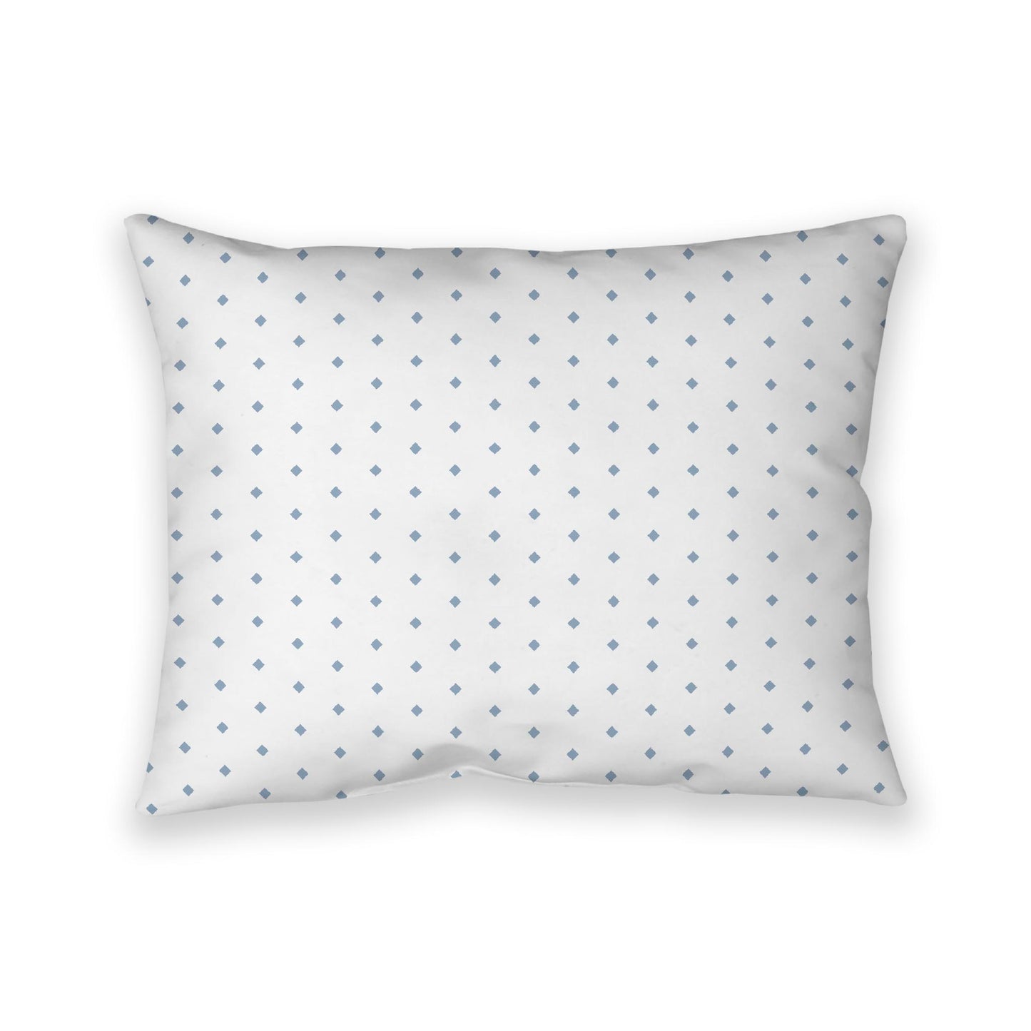 Off-White Cotton Canvas Cushion Covers with Fine Blue Diamonds on Front, CACU-1231-111