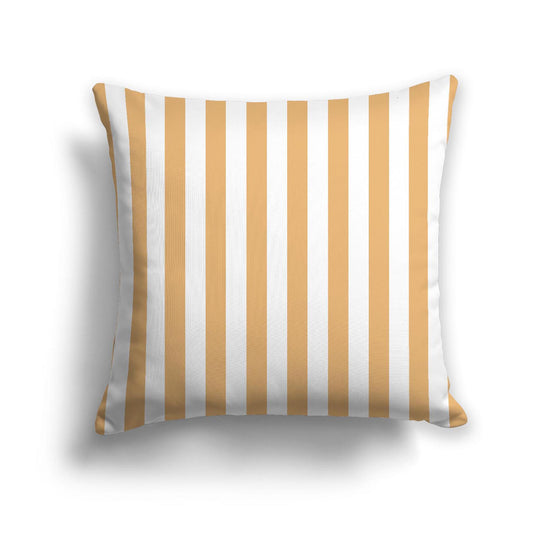 Off-White Cotton Canvas Cushion Covers with Orange Bars on Front, CACU-1232-051