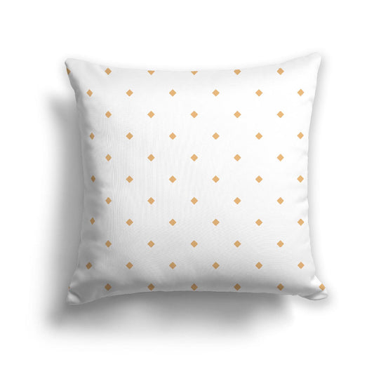 Off-White Cotton Canvas Cushion Covers with Orange Diamonds on Front, CACU-1232-101