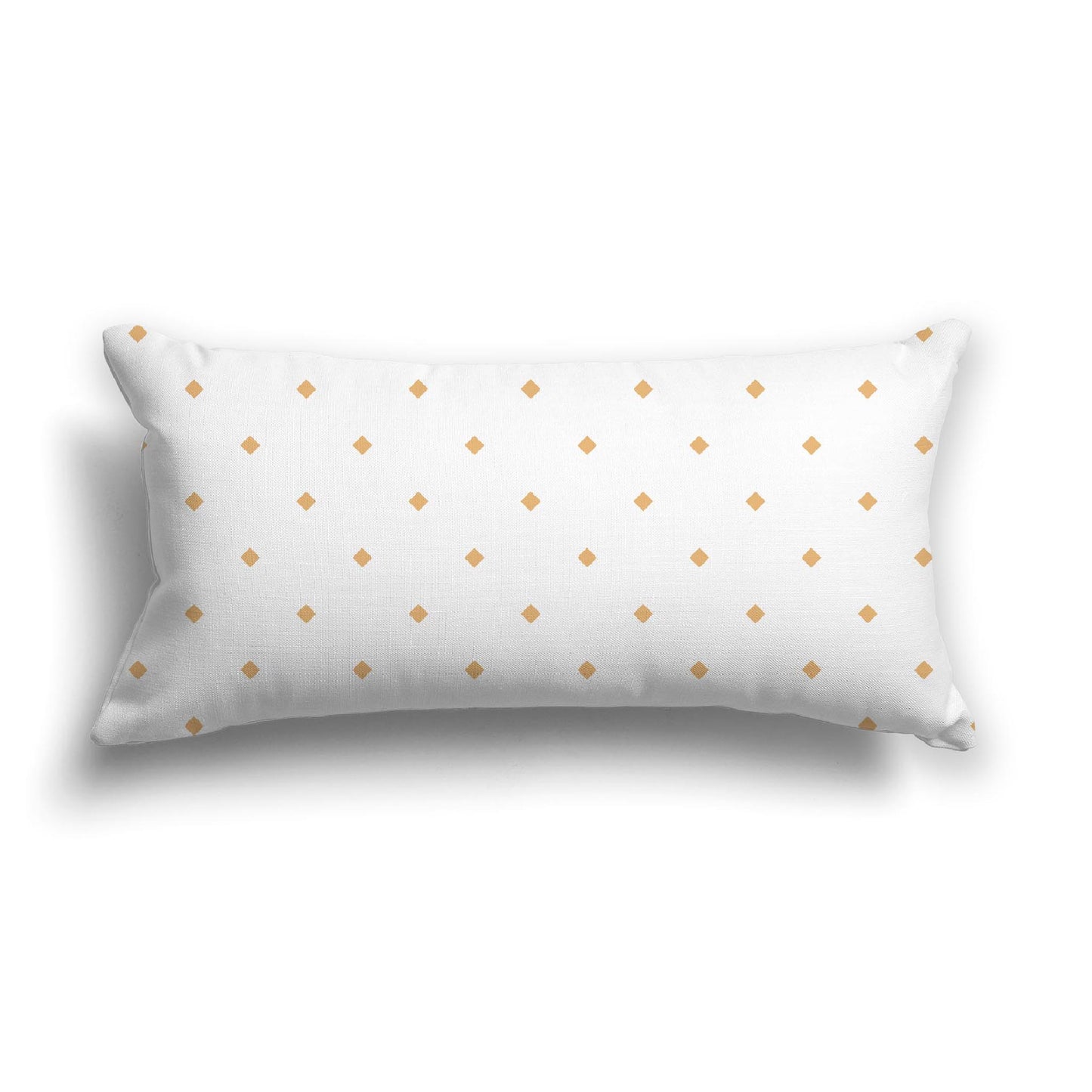 Off-White Cotton Canvas Cushion Covers with Orange Diamonds on Front, CACU-1232-101
