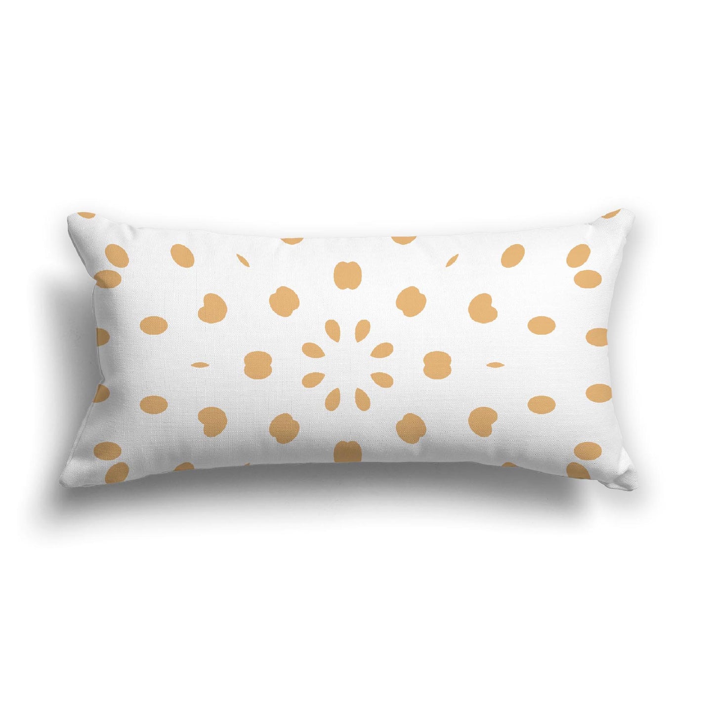Off-White Cotton Canvas Cushion Covers with Orange Burst Pattern on Front, CACU-1232-231