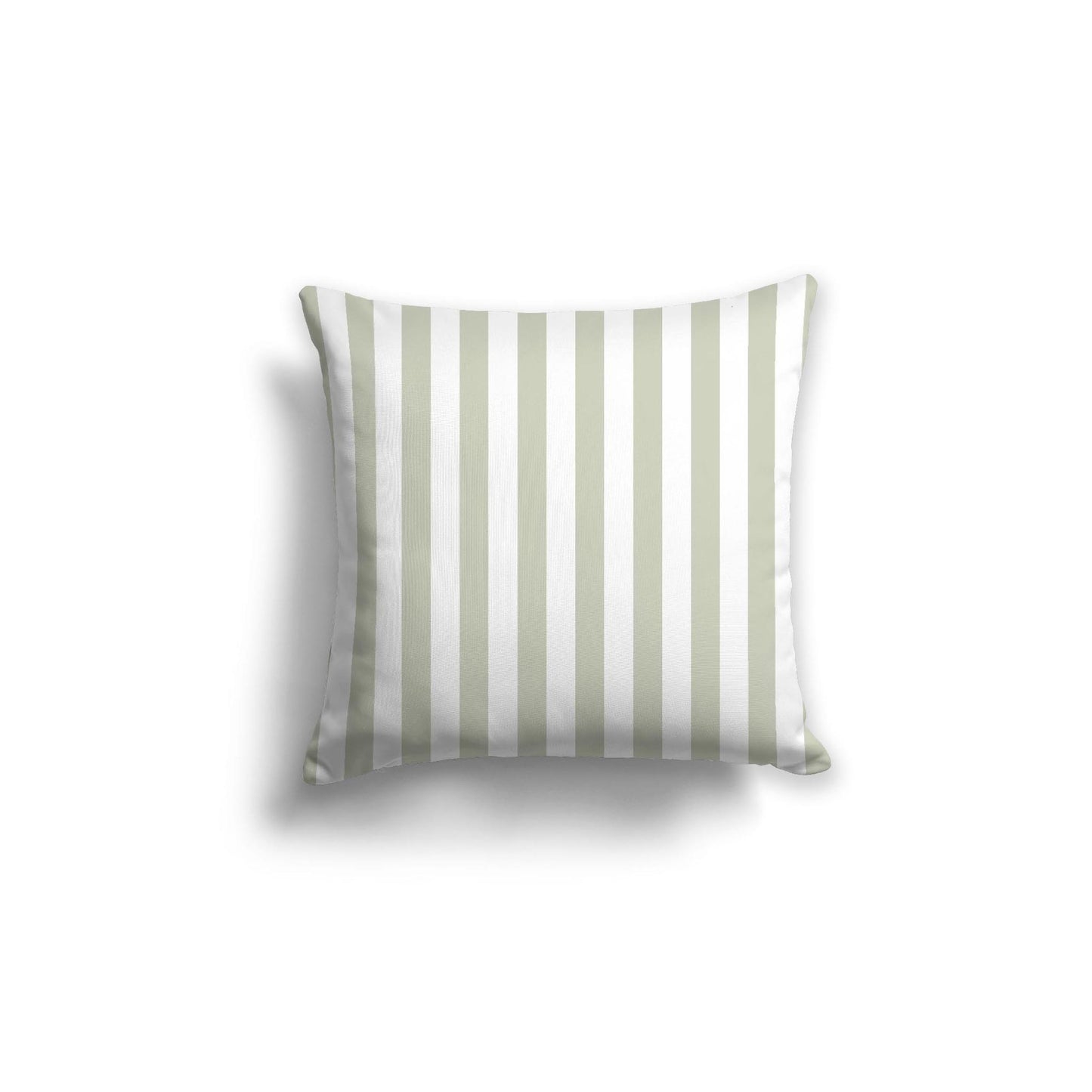 Off-White Cotton Canvas Cushion Covers with Pale Green Bars on Front, CACU-1241-051