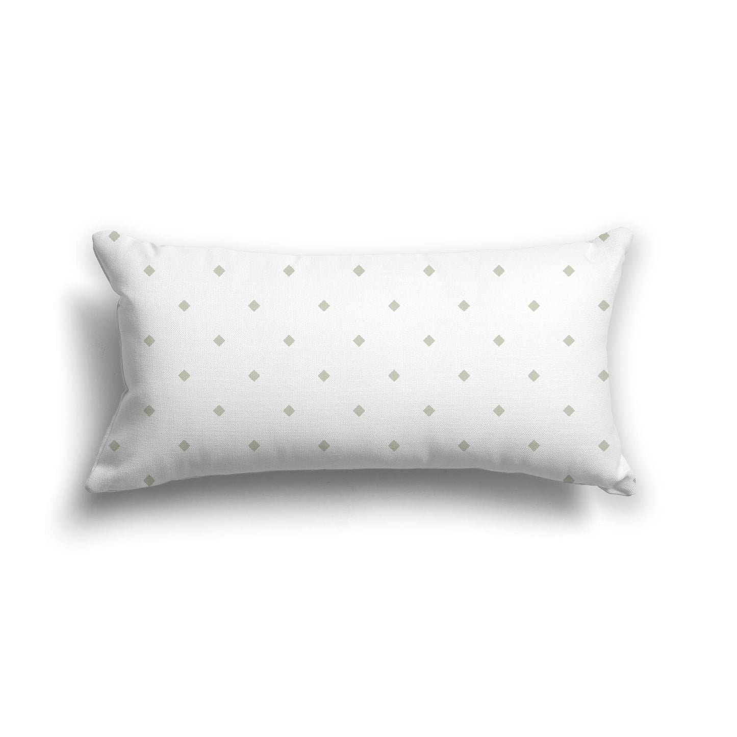 Off-White Cotton Canvas Cushion Covers with Pale Green Diamonds on Front, CACU-1241-101