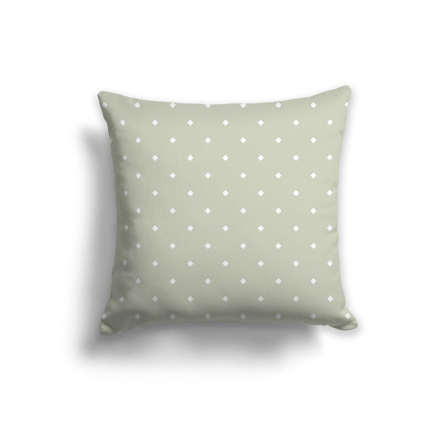 Pale Green Cotton Canvas Cushion Covers with Off-White Diamonds on Front, CACU-1241-102