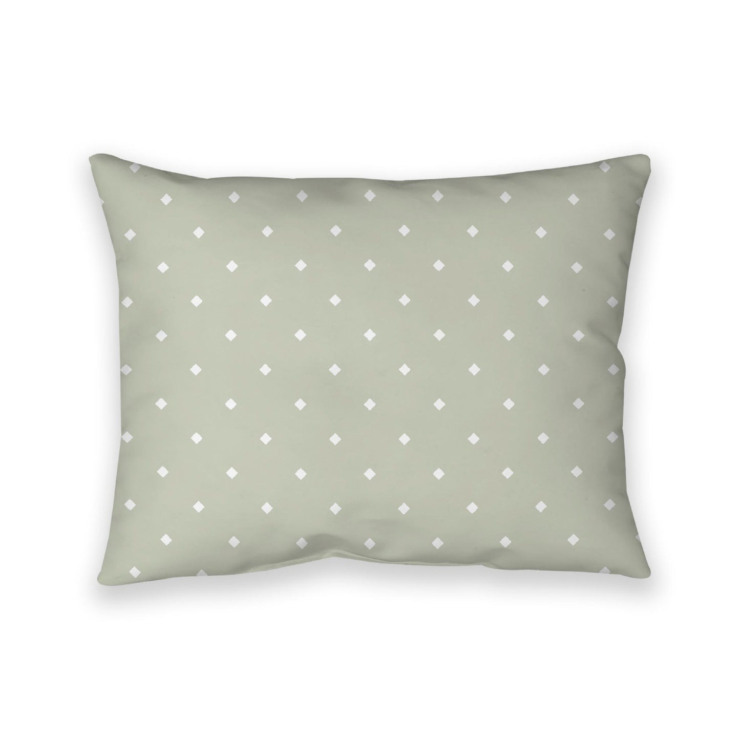 Pale Green Cotton Canvas Cushion Covers with Off-White Diamonds on Front, CACU-1241-102