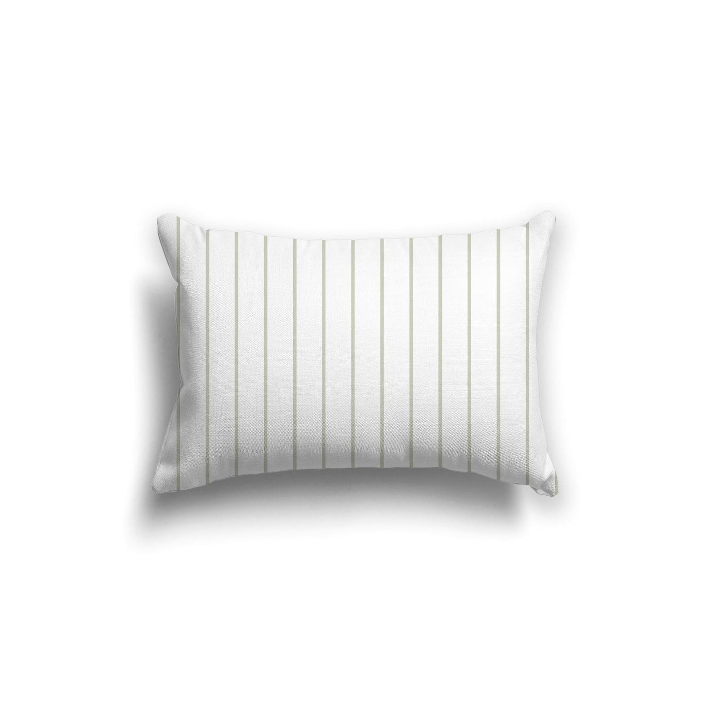 Off-White Cotton Canvas Cushion Covers with Fine Pale Green Stripes on Front, CACU-1241-151