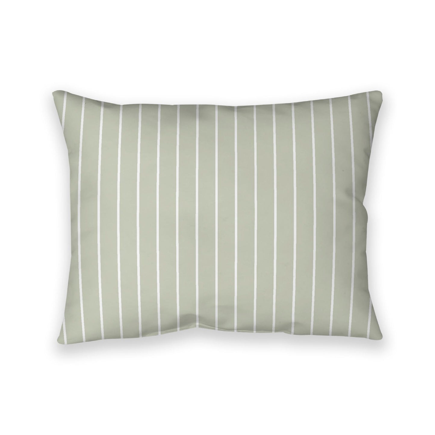 Pale Green Cotton Canvas Cushion Covers with Fine Off-White Stripes on Front, CACU-1241-152