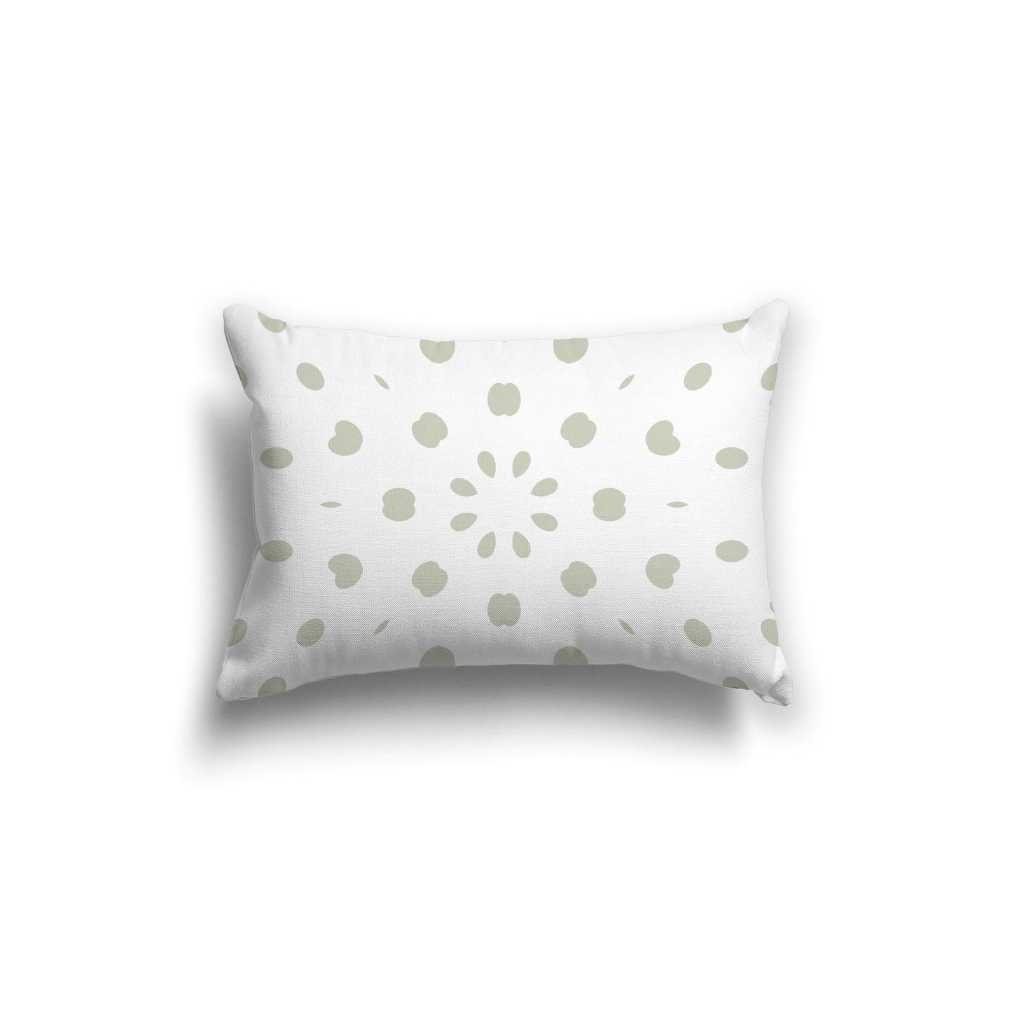 Off-White Cotton Canvas Cushion Covers with Pale Green Burst Pattern on Front, CACU-1241-231