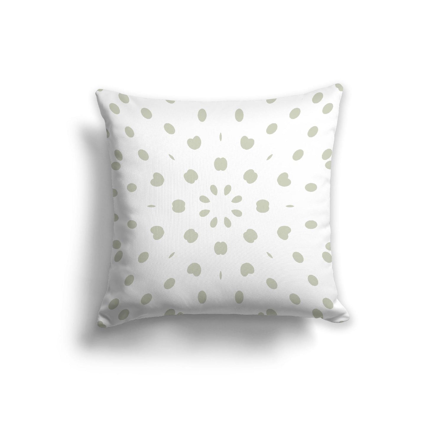 Off-White Cotton Canvas Cushion Covers with Pale Green Burst Pattern on Front, CACU-1241-231