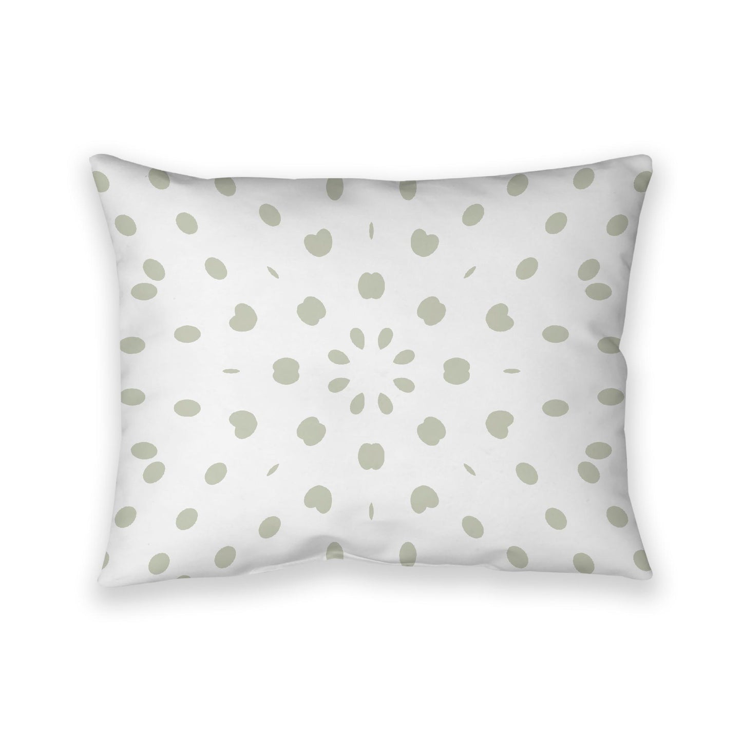 Off-White Cotton Canvas Cushion Covers with Pale Green Burst Pattern on Front, CACU-1241-231
