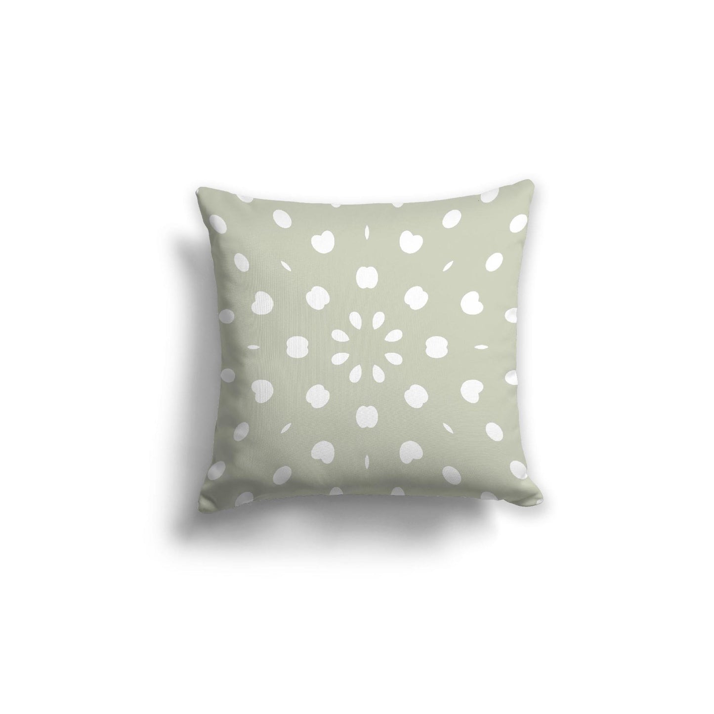 Pale Green Cotton Canvas Cushion Covers with Off-White Burst Pattern on Front, CACU-1241-232