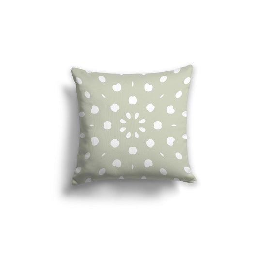 Pale Green Cotton Canvas Cushion Covers with Off-White Burst Pattern on Front, CACU-1241-232