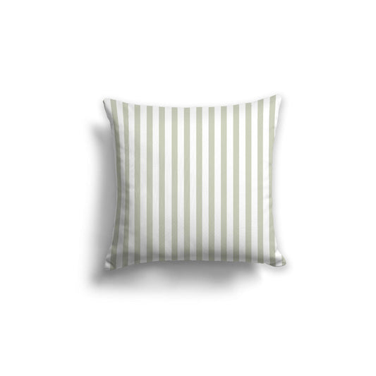 Off-White Cotton Canvas Cushion Covers with Thin Pale Green Bars on Front, CACU-1241-241