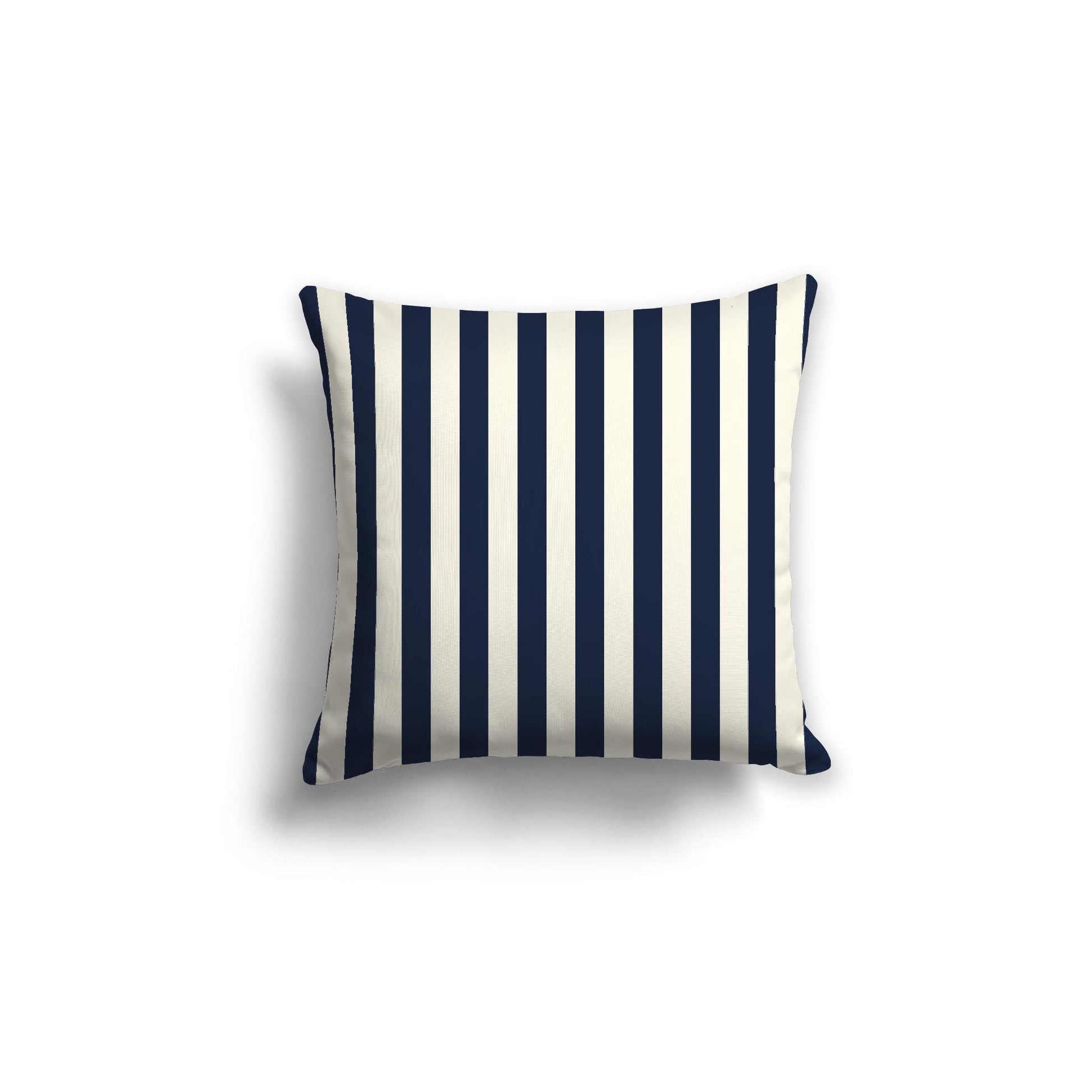 Pale Cream Cotton Canvas Cushion Covers with Navy Blue Bars on Front, 18 x 18 inches / 46 x 46 cm