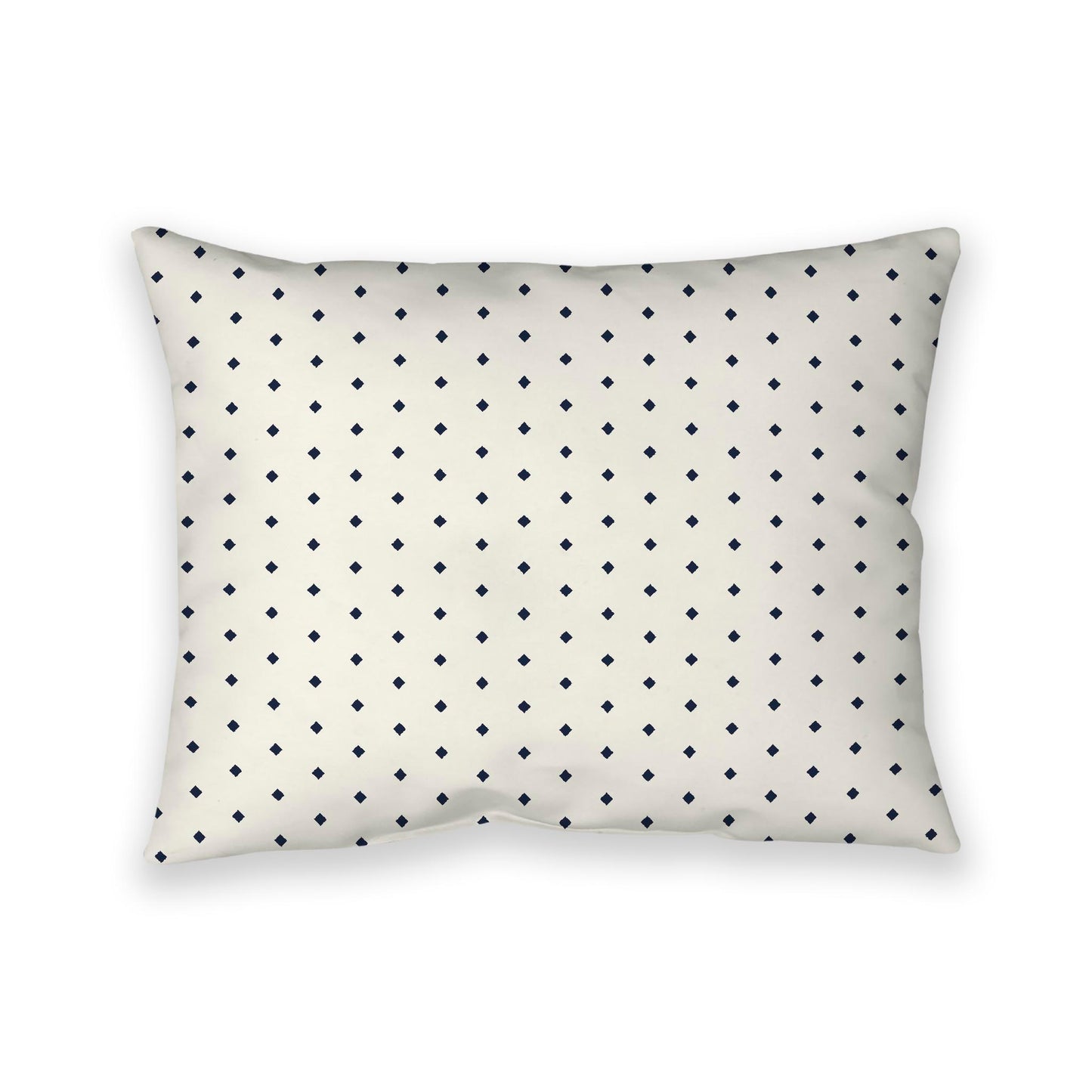 Pale Cream Cotton Canvas Cushion Covers with Fine Navy Blue Diamonds on Front, 26 x 20 inches / 66 x 51 cm