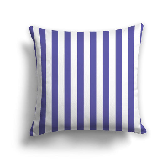 White Spun Polyester Throw Pillow with Purple Bars on Front, USCU-1300-051