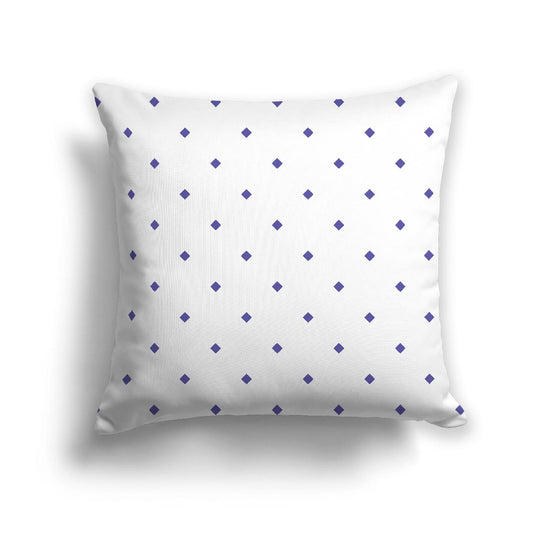 White Spun Polyester Throw Pillow with Purple Diamonds on Front, USCU-1300-101