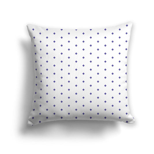 White Spun Polyester Throw Pillow with Fine Purple Diamonds on Front, USCU-1300-111