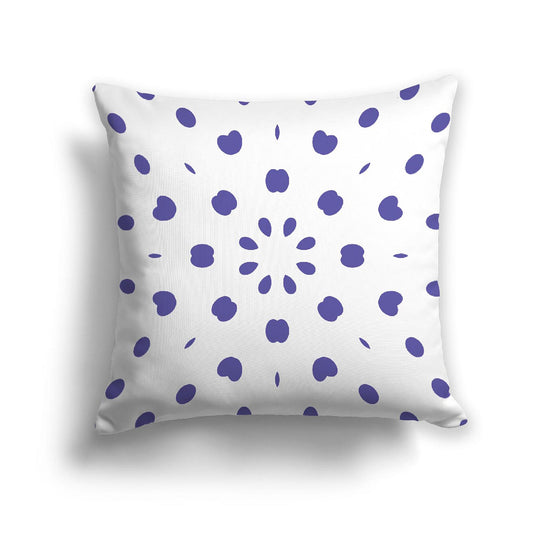 White Spun Polyester Throw Pillow with Purple Burst Pattern on Front, USCU-1300-231