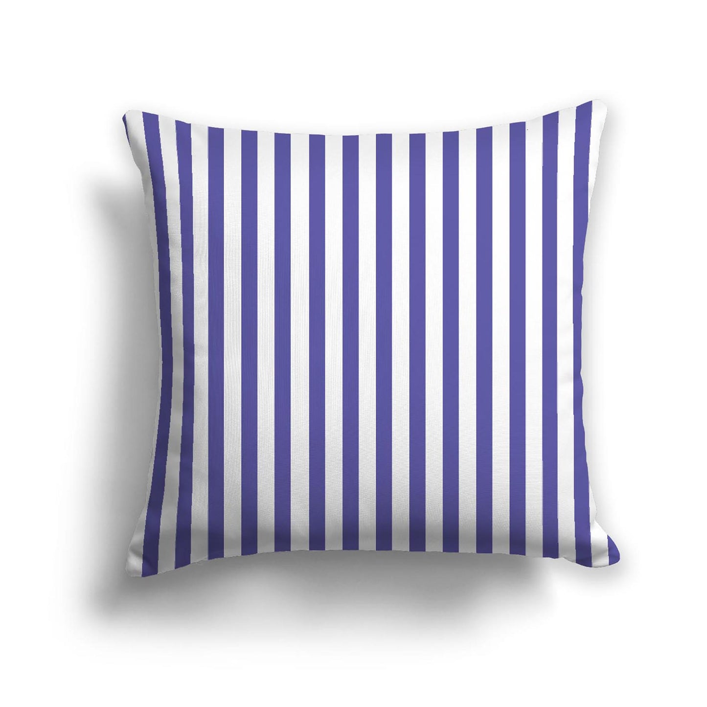 White Spun Polyester Throw Pillow with Thin Purple Bars on Front, USCU-1300-241