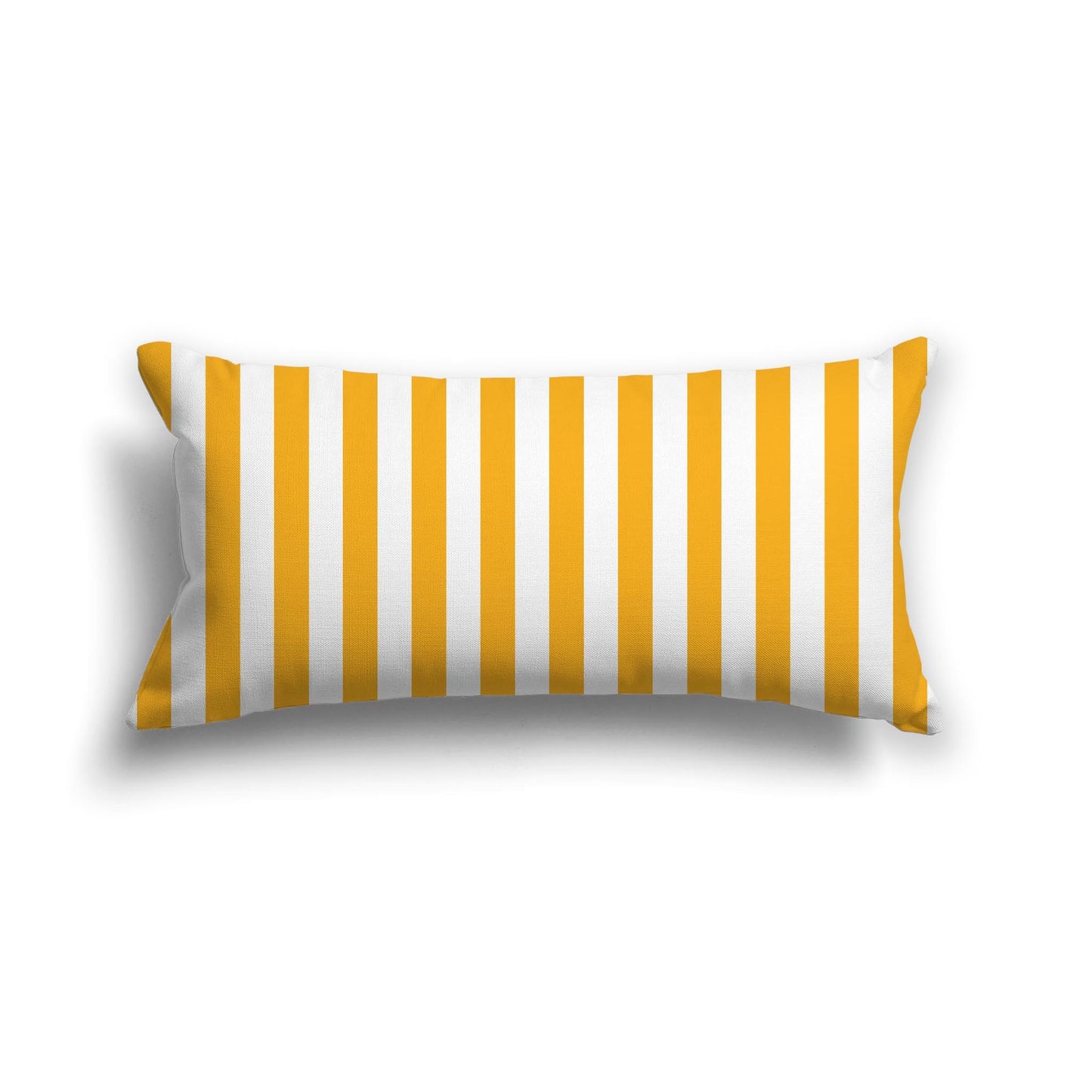 Off-White Cotton Canvas Cushion Covers with Yellow-Orange Bars on Front, CACU-1310-051