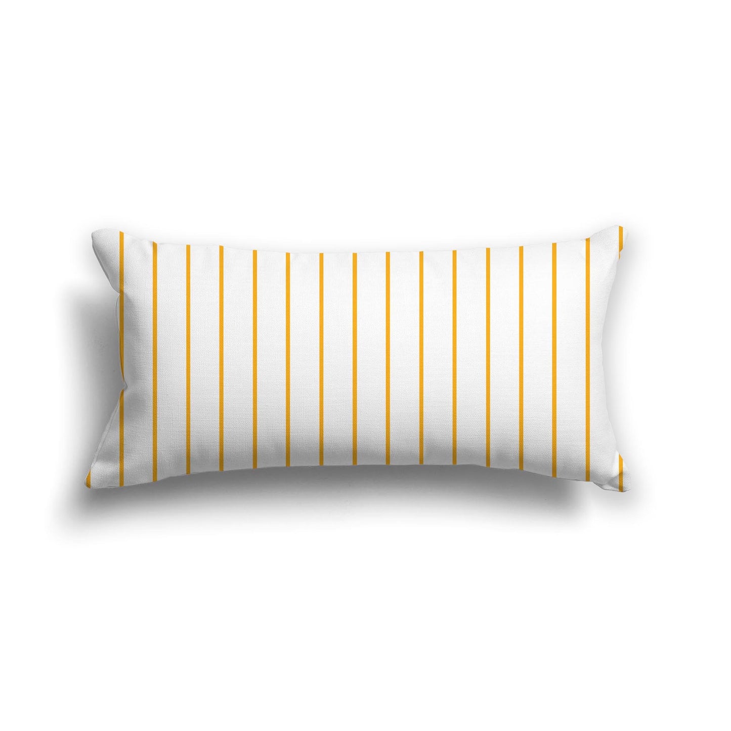 Off-White Cotton Canvas Cushion Covers with Fine Yellow-Orange Stripes on Front, CACU-1310-151