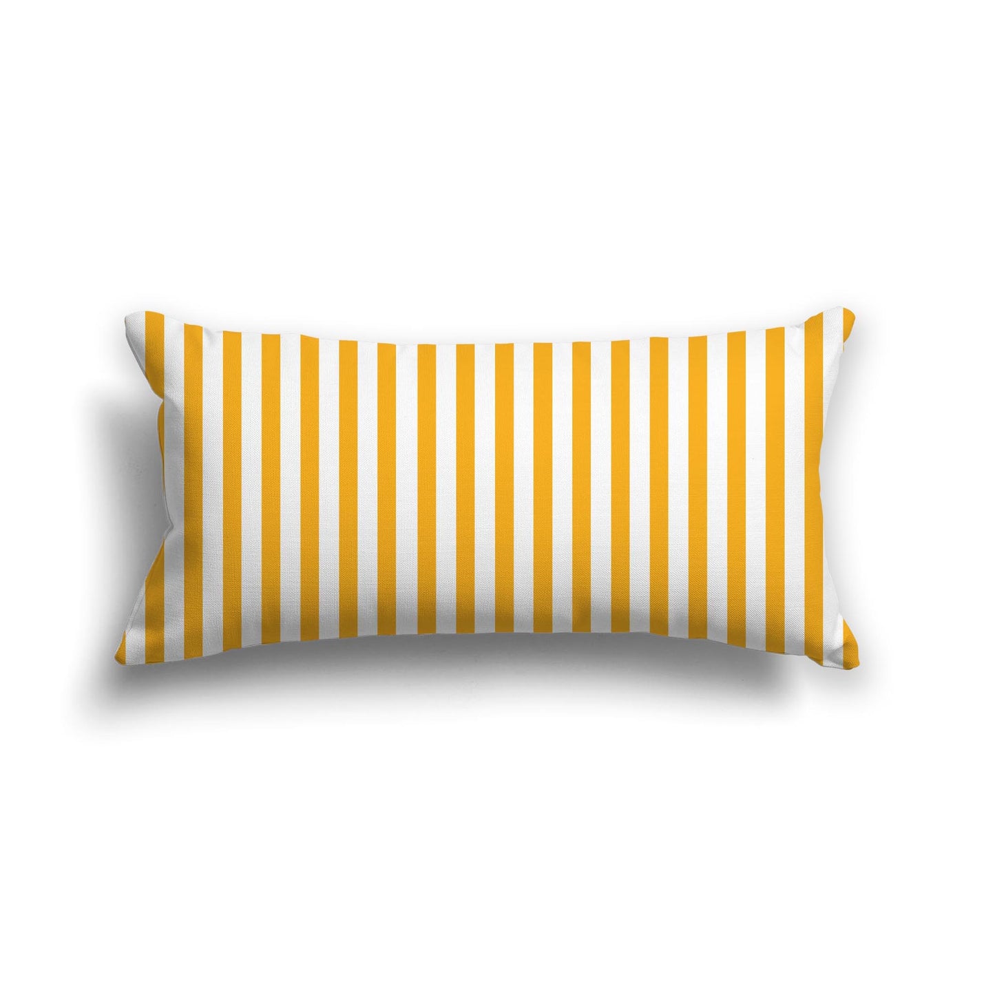 Off-White Cotton Canvas Cushion Covers with Thin Yellow-Orange Bars on Front, CACU-1310-241