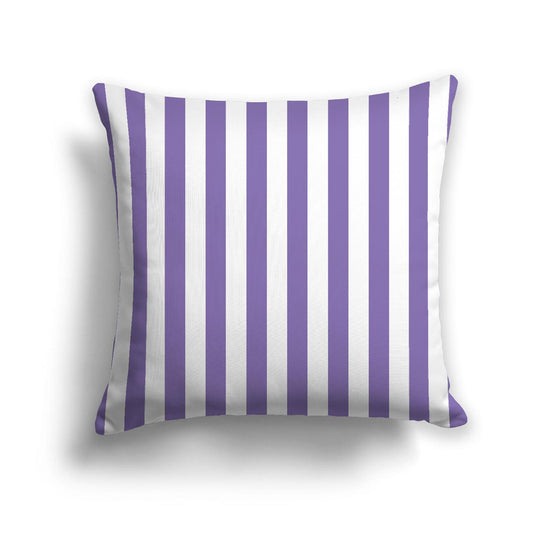 White Spun Polyester Throw Pillow with Purple Bars on Front, USCU-1320-051