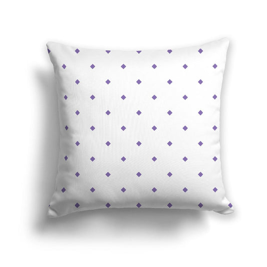White Spun Polyester Throw Pillow with Purple Diamonds on Front, USCU-1320-101