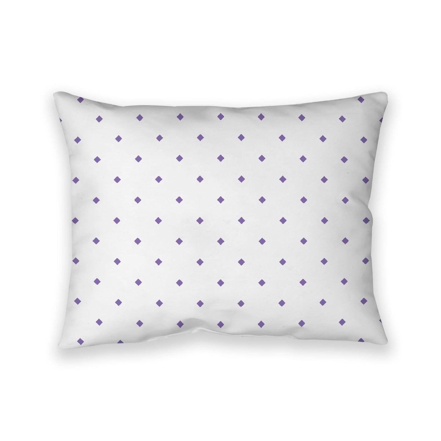 Off-White Cotton Canvas Cushion Covers with Purple Diamonds on Front, CACU-1320-101
