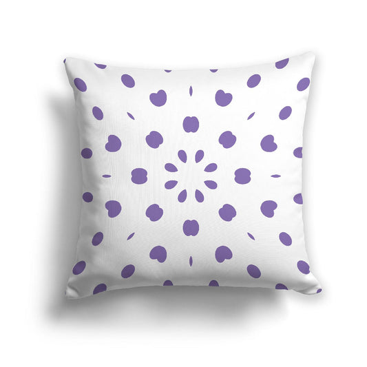 White Spun Polyester Throw Pillow with Purple Burst Pattern on Front, USCU-1320-231
