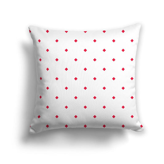 White Spun Polyester Throw Pillow with Red Diamonds on Front, USCU-1330-101