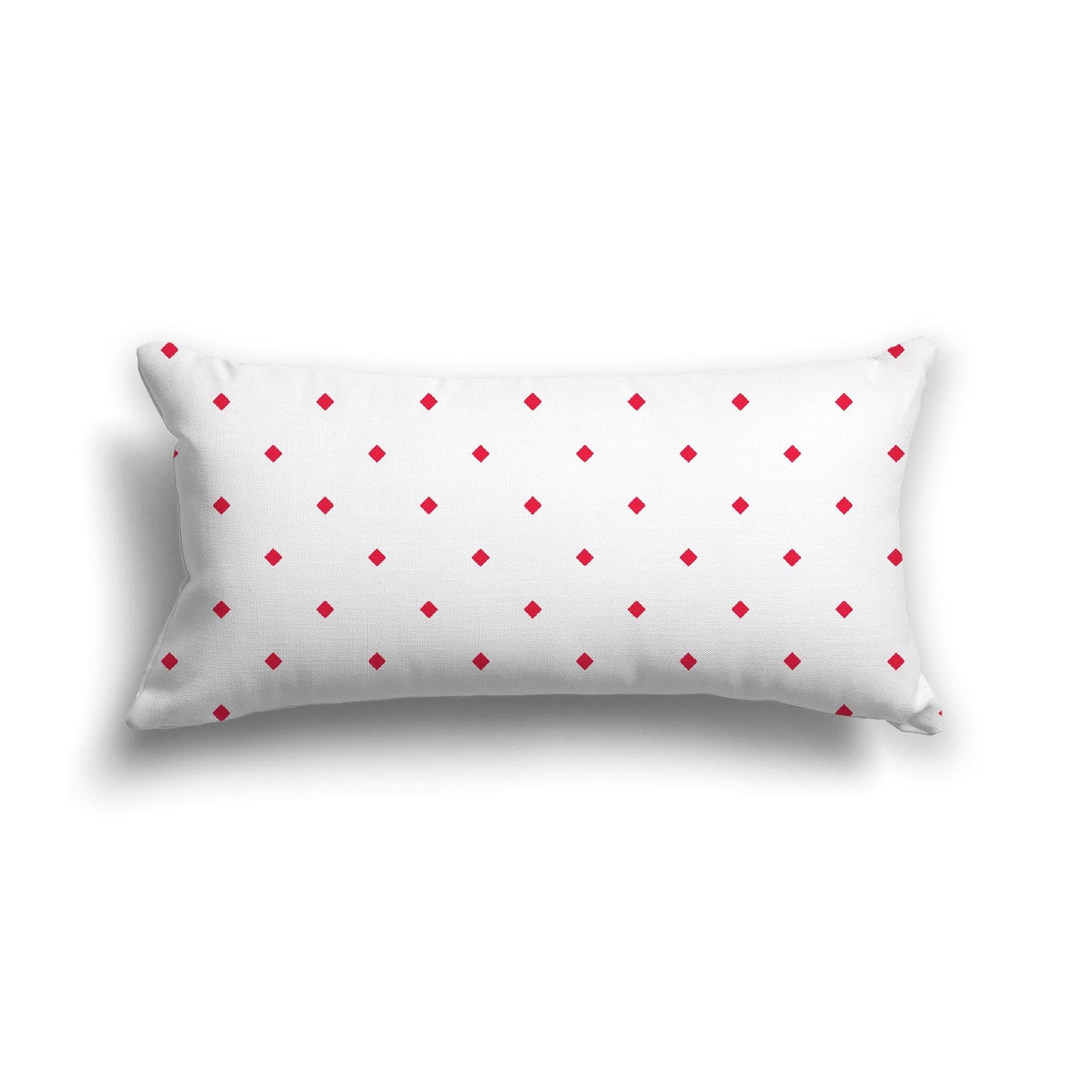 Off-White Cotton Canvas Cushion Covers with Red Diamonds on Front, CACU-1330-101