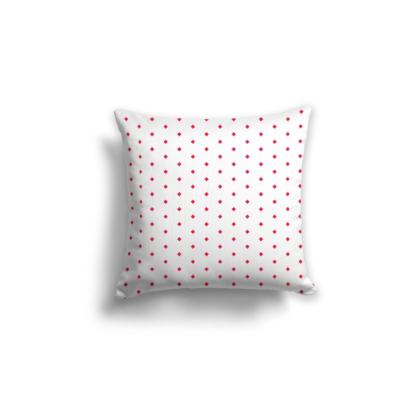 Off-White Cotton Canvas Cushion Covers with Fine Red Diamonds on Front, CACU-1330-111