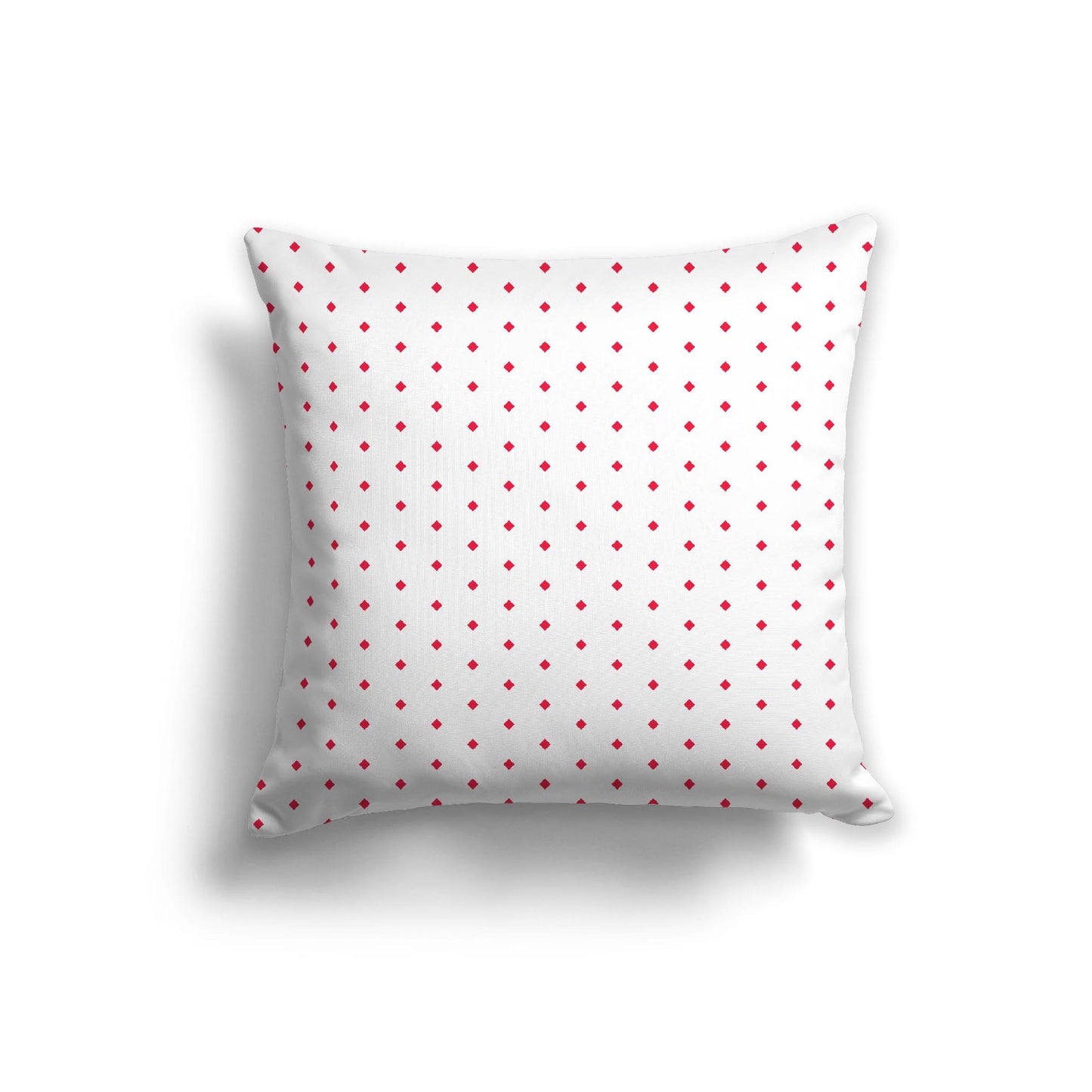 Off-White Cotton Canvas Cushion Covers with Fine Red Diamonds on Front, CACU-1330-111