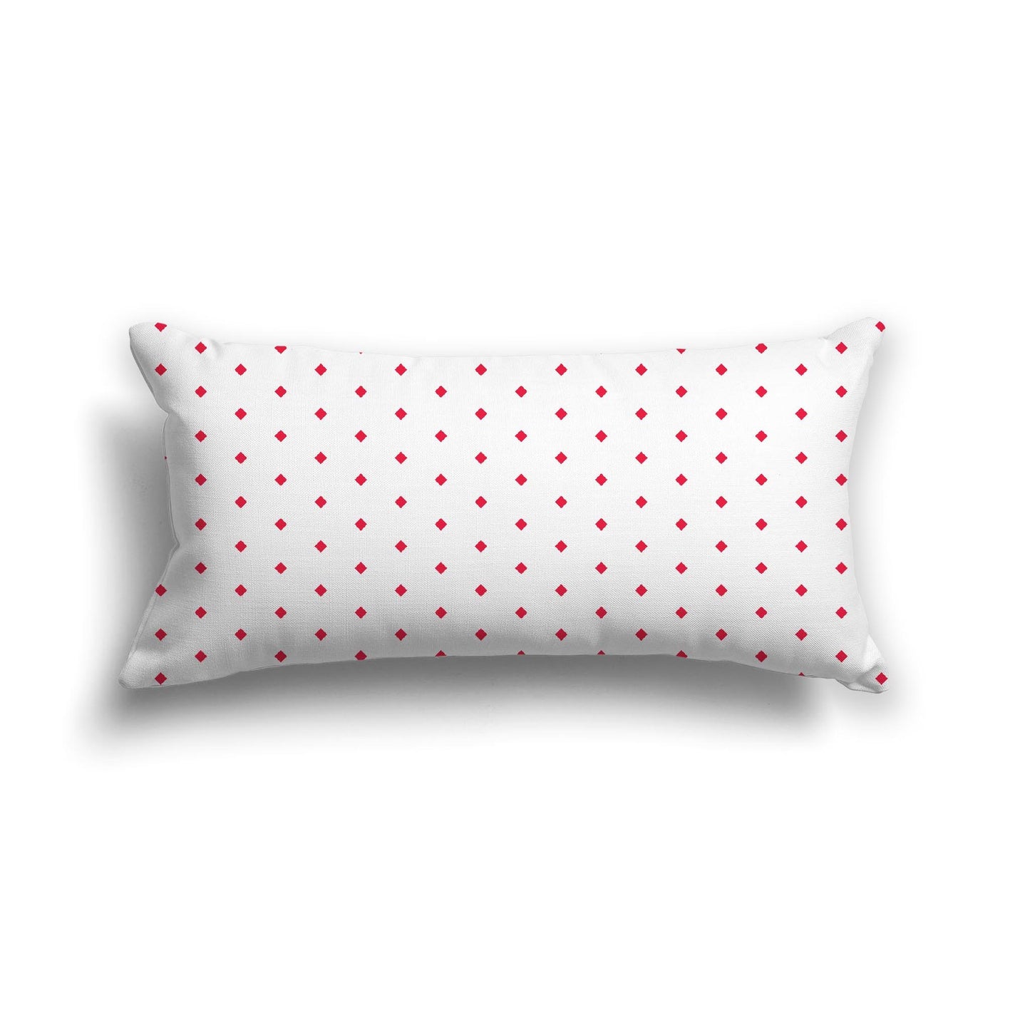 Off-White Cotton Canvas Cushion Covers with Fine Red Diamonds on Front, CACU-1330-111
