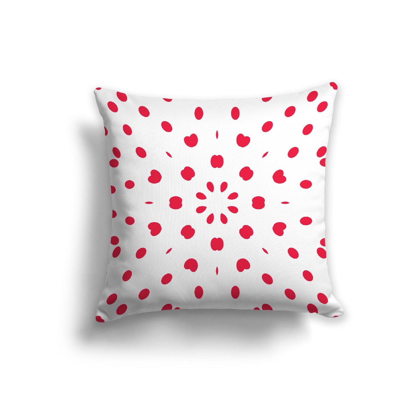 Off-White Cotton Canvas Cushion Covers with Red Burst Pattern on Front, CACU-1330-231