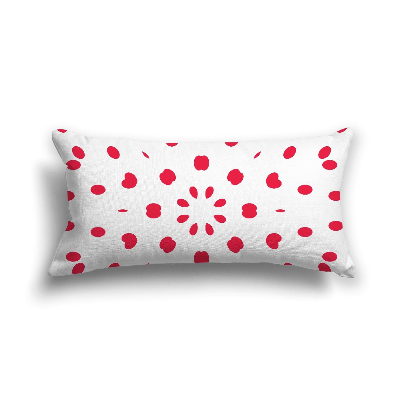 Off-White Cotton Canvas Cushion Covers with Red Burst Pattern on Front, CACU-1330-231