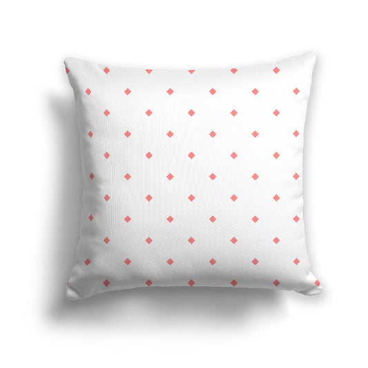 White Spun Polyester Throw Pillow with Pink Diamonds on Front, USCU-1340-101