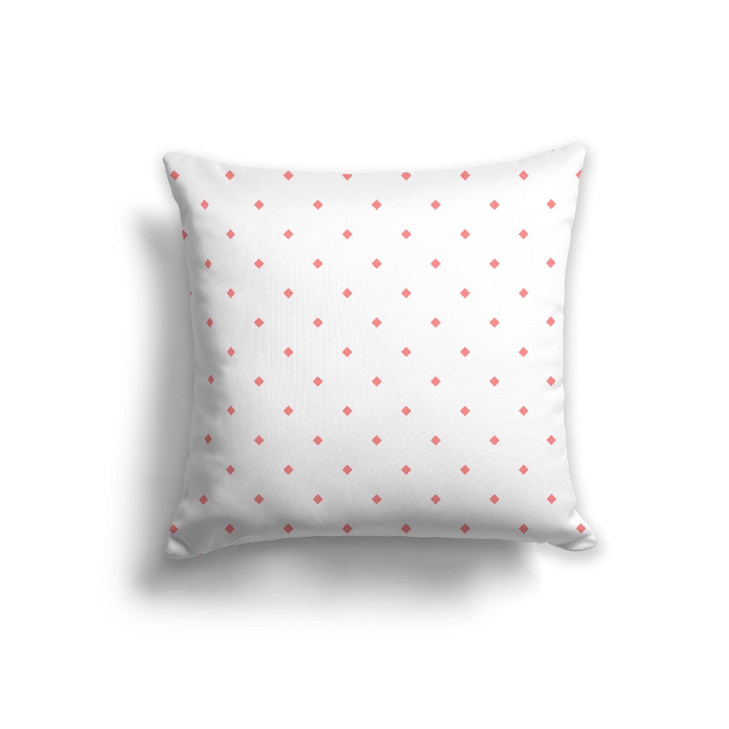 Off-White Cotton Canvas Cushion Covers with Pink Diamonds on Front, CACU-1340-101