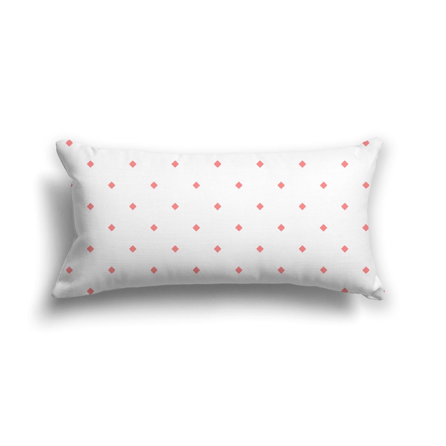 Off-White Cotton Canvas Cushion Covers with Pink Diamonds on Front, CACU-1340-101