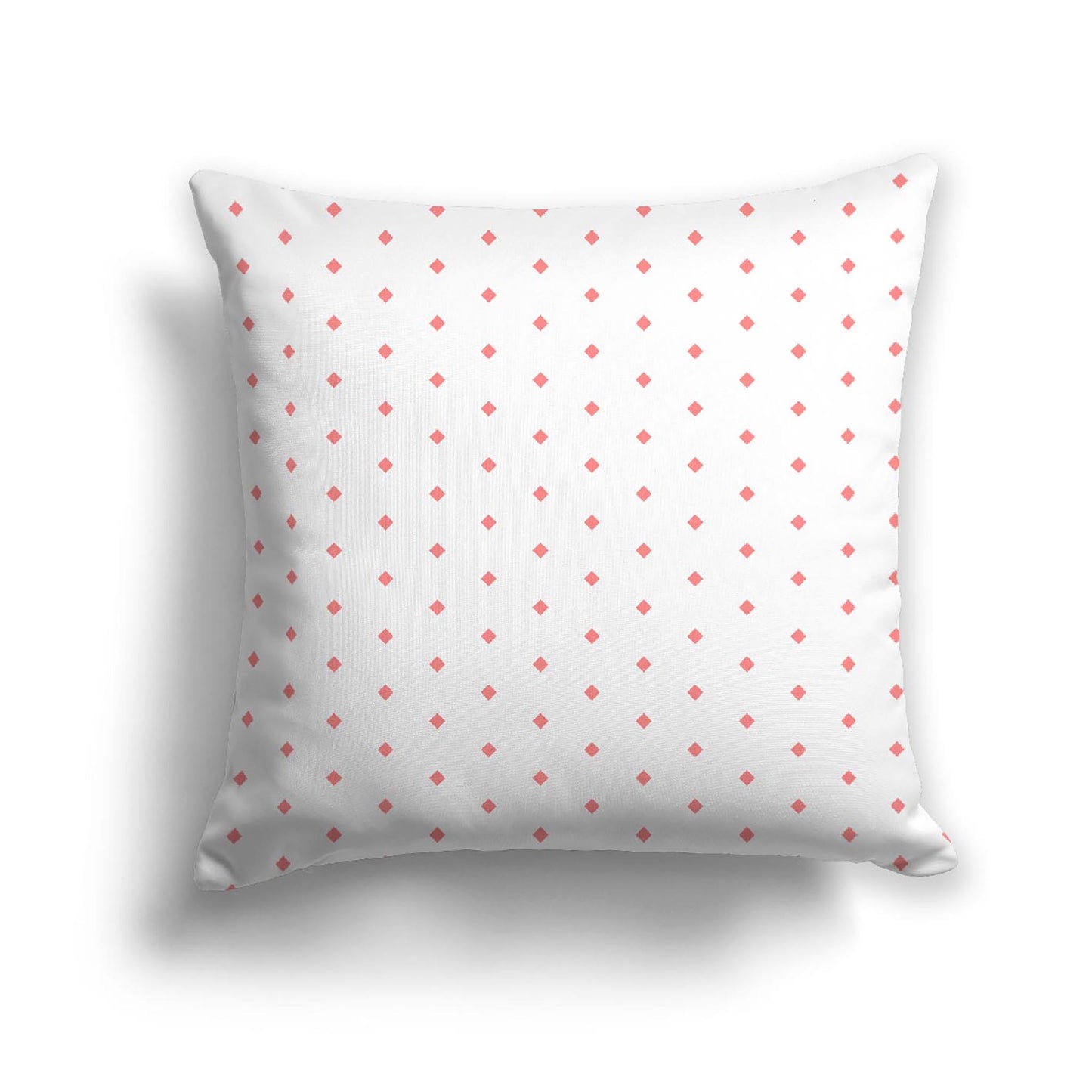 Off-White Cotton Canvas Cushion Covers with Fine Pink Diamonds on Front, CACU-1340-111