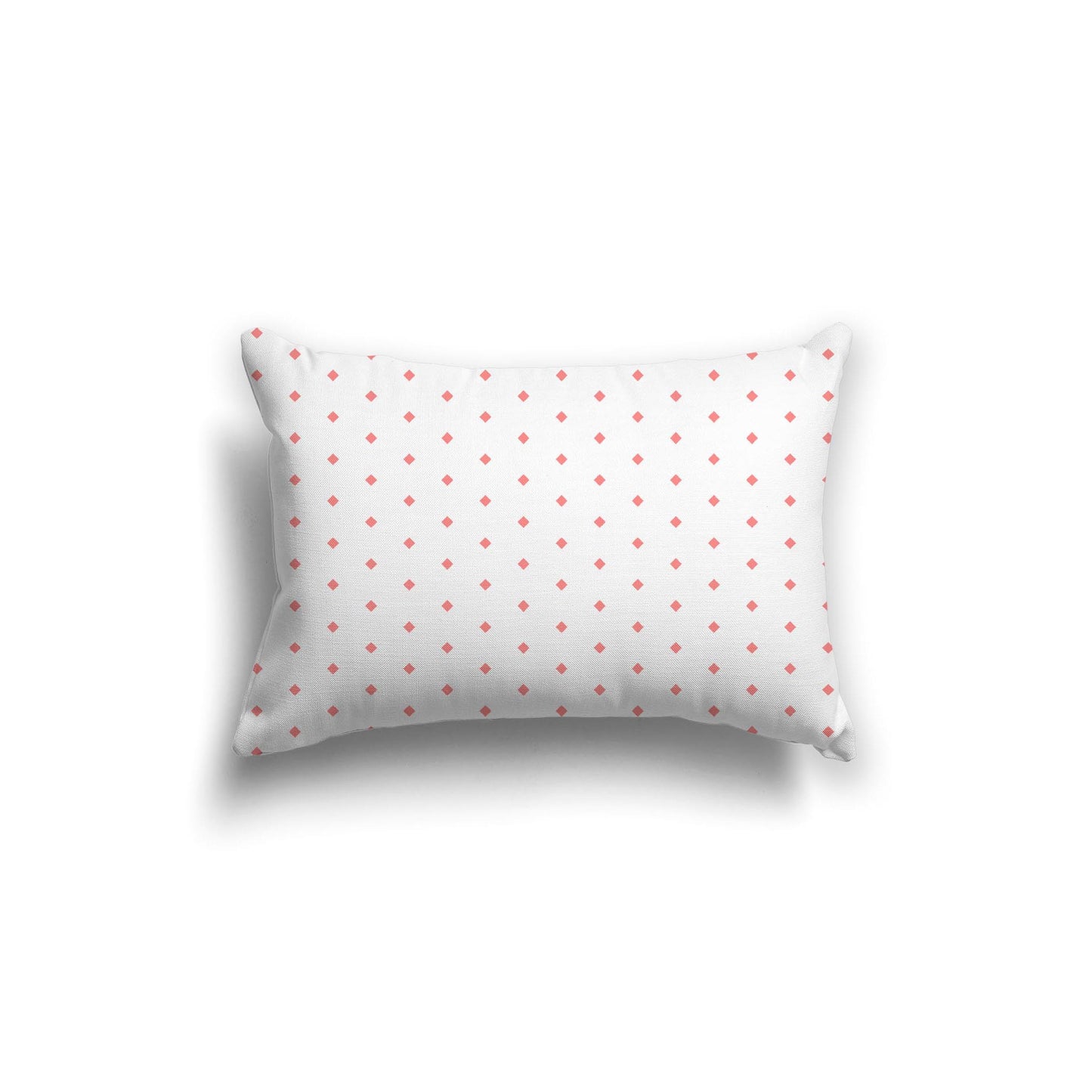 Off-White Cotton Canvas Cushion Covers with Fine Pink Diamonds on Front, CACU-1340-111