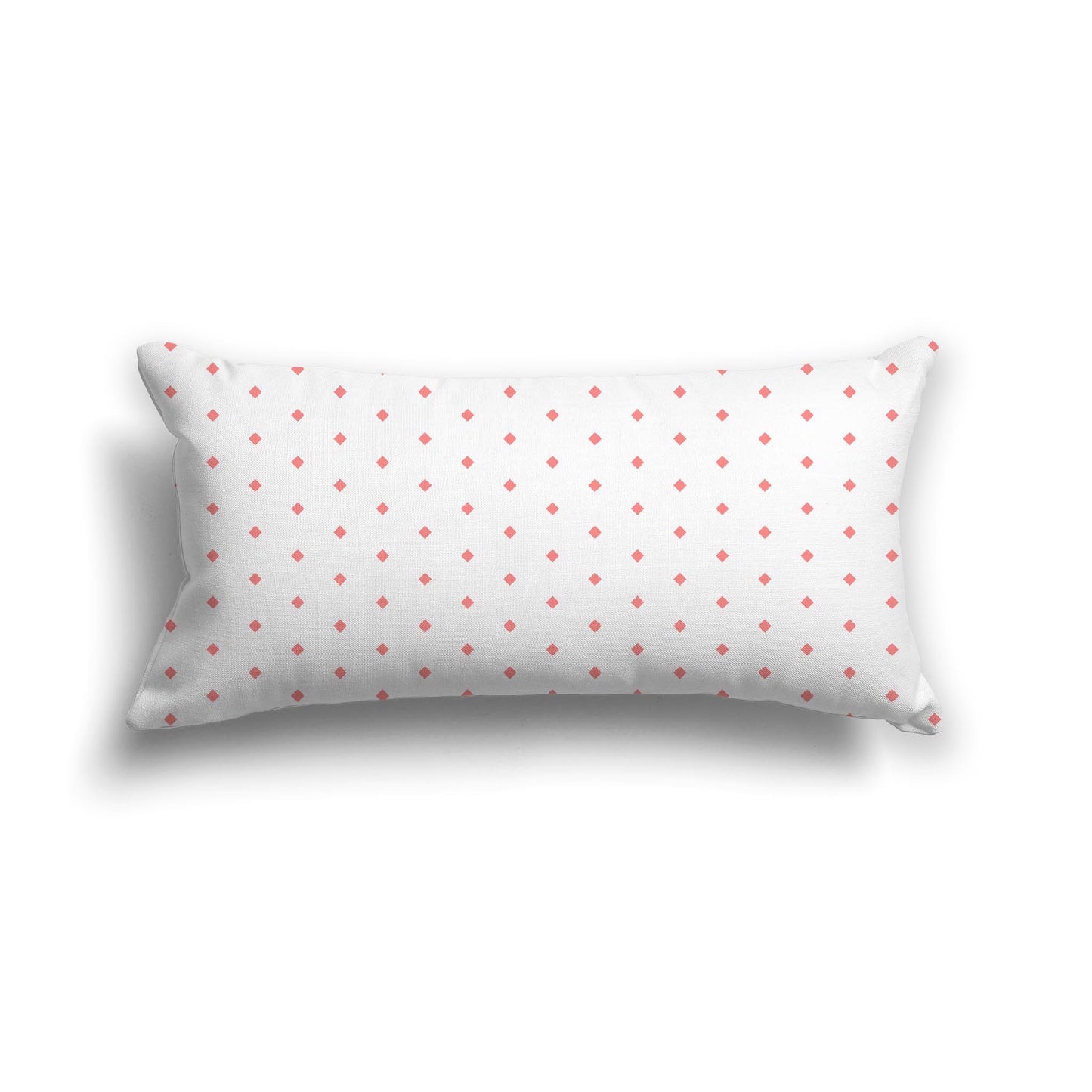 Off-White Cotton Canvas Cushion Covers with Fine Pink Diamonds on Front, CACU-1340-111