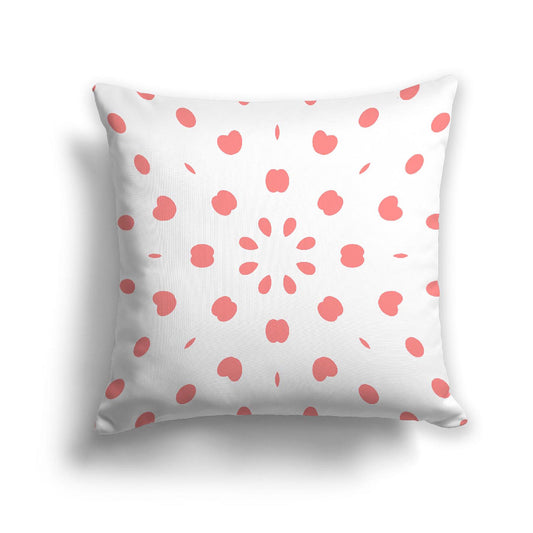 Off-White Cotton Canvas Cushion Covers with Pink Burst Pattern on Front, CACU-1340-231