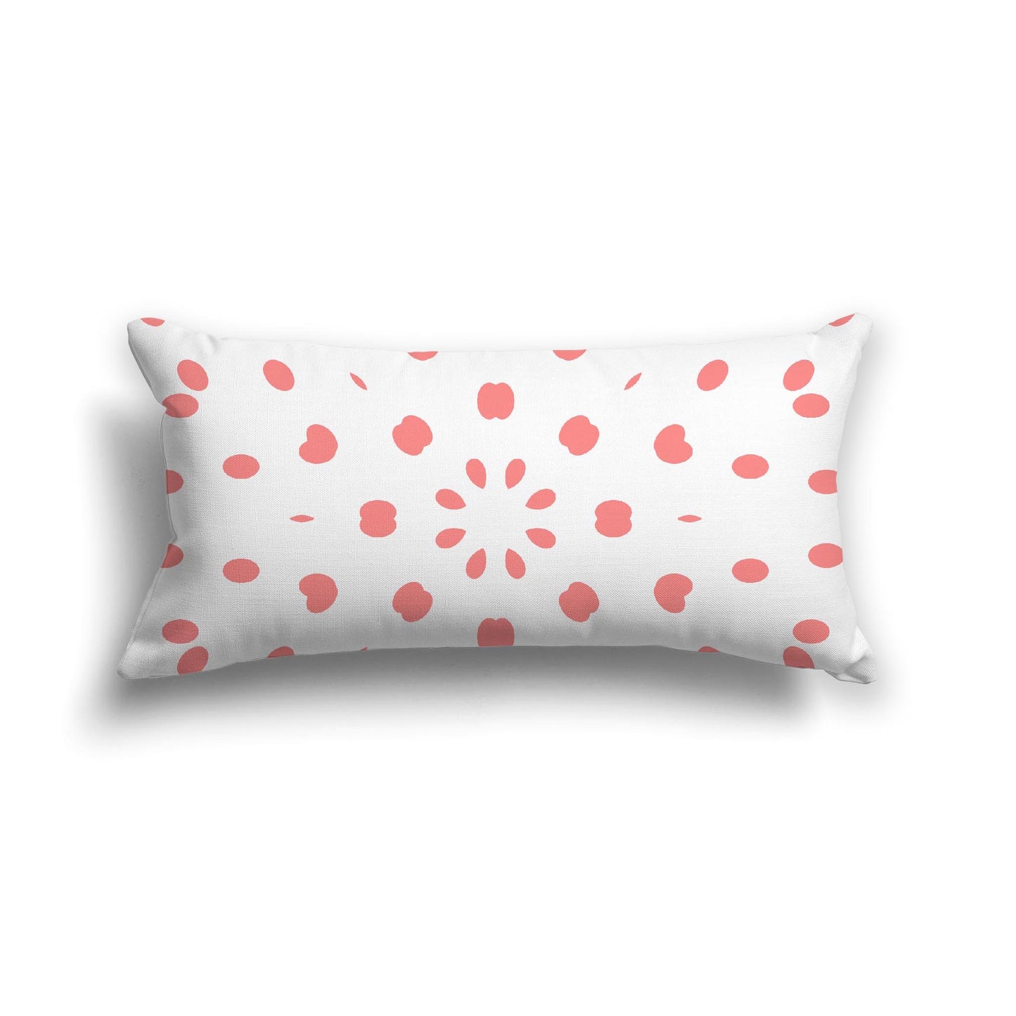 Off-White Cotton Canvas Cushion Covers with Pink Burst Pattern on Front, CACU-1340-231